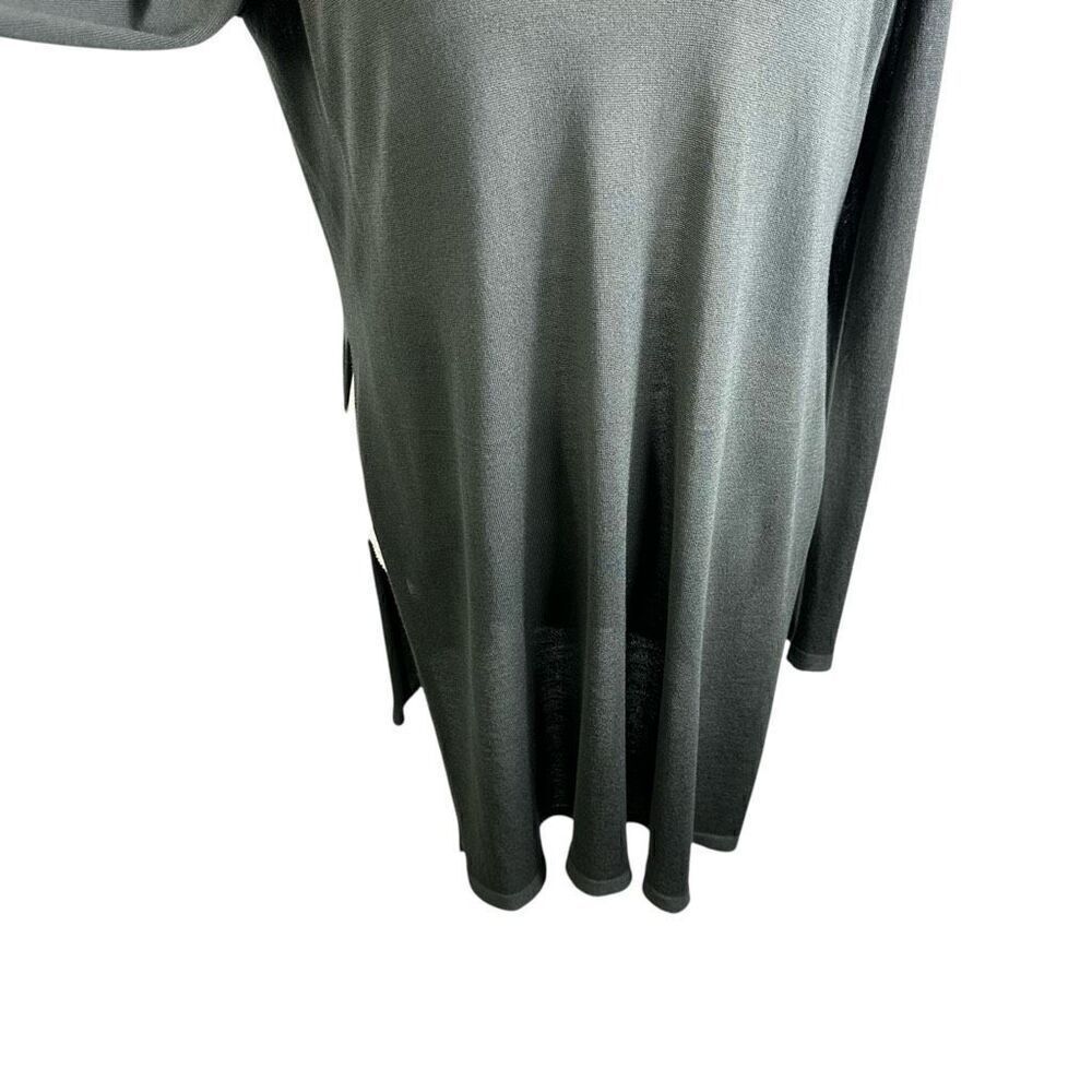 Eileen Fisher System Gray Long Tunic Top Fine Knit Tencel Semi Sheer Size M - Picture 9 of 10